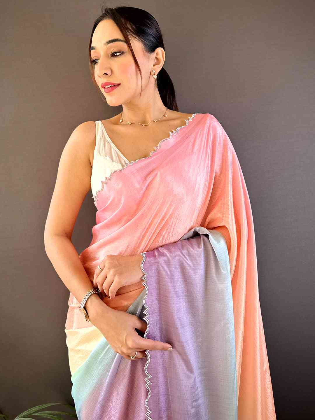 Ombre Chiffon Stonework Saree