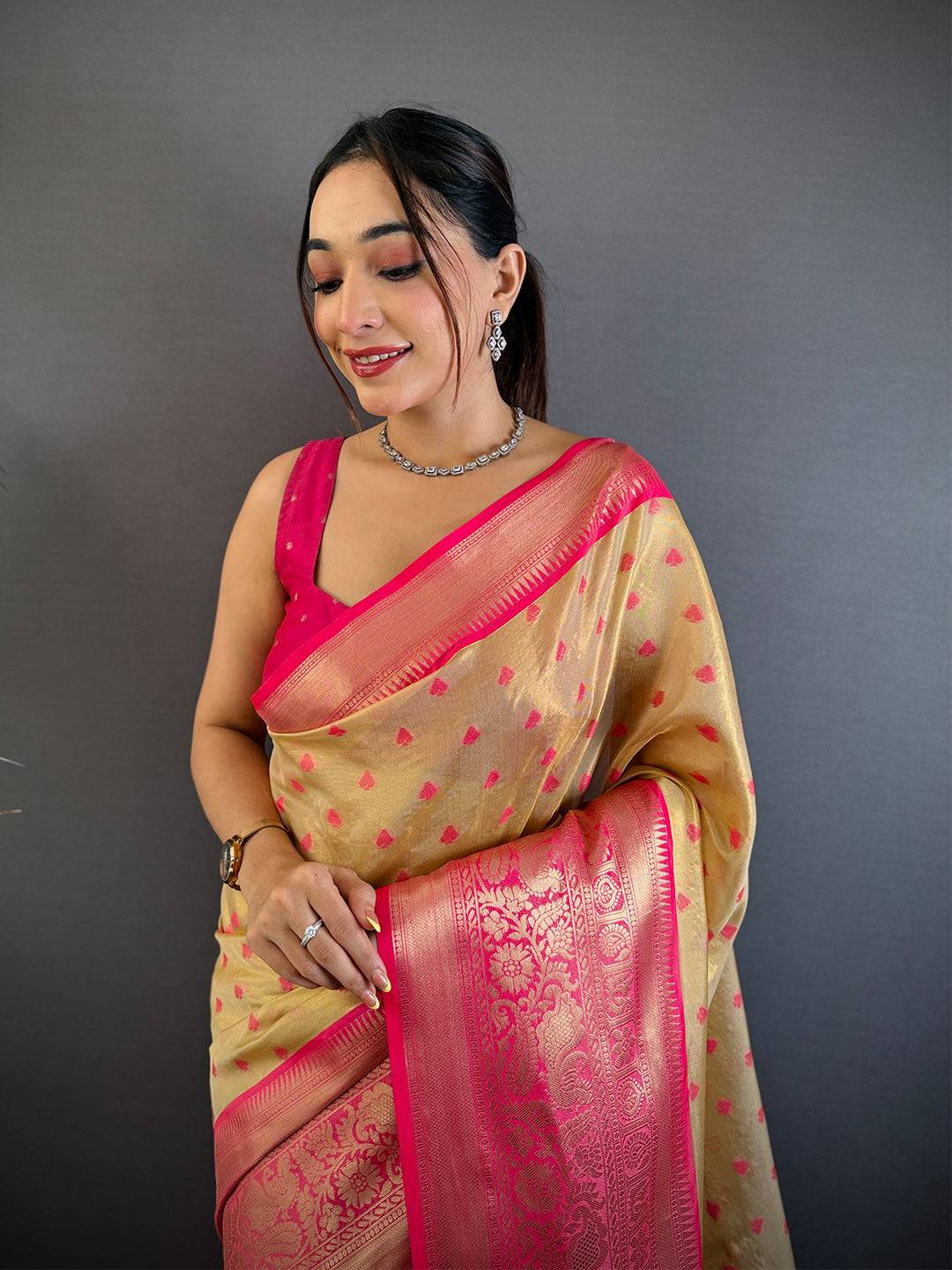 Chiku Kanjivaram Zari Tissue Saree