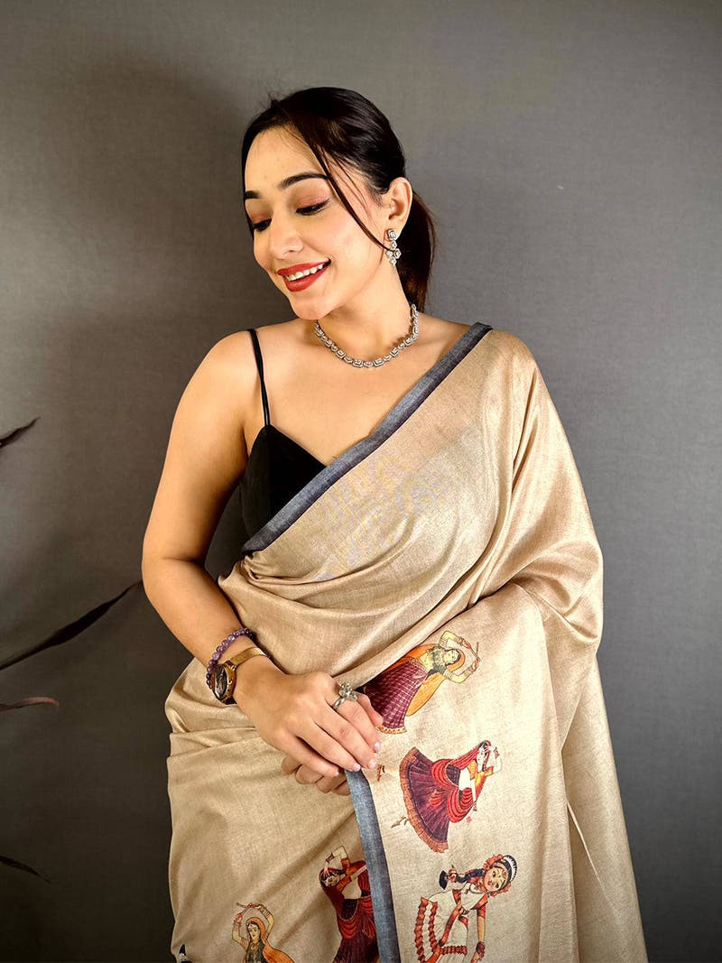 Heritage Bharatanatyam Doll Tussar Saree