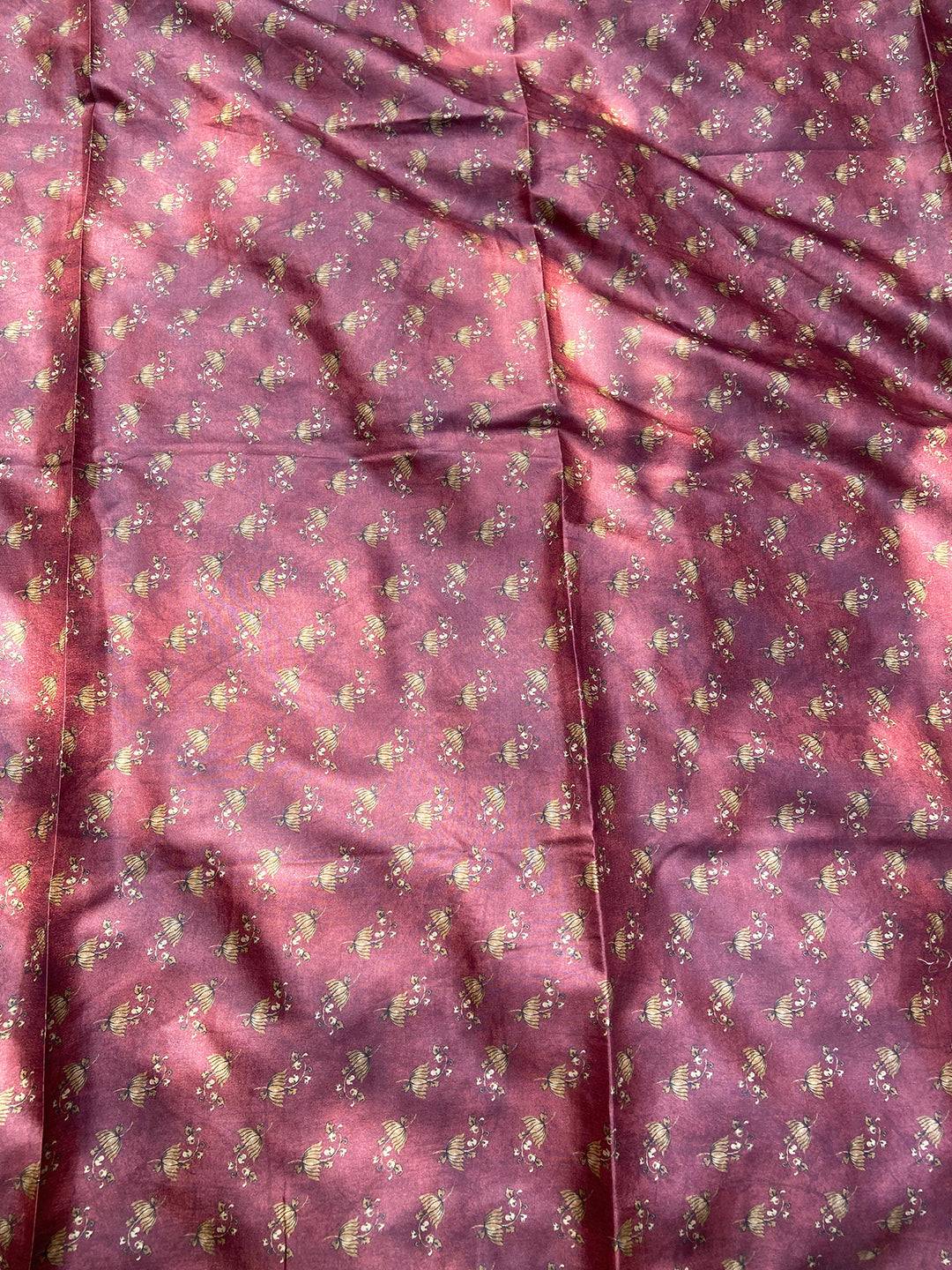 Detailed View of Maroon Tussar Silk Saree Pattern
