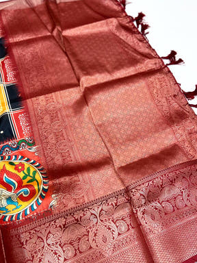 Radiant Bandhej Printed Banarasi Saree