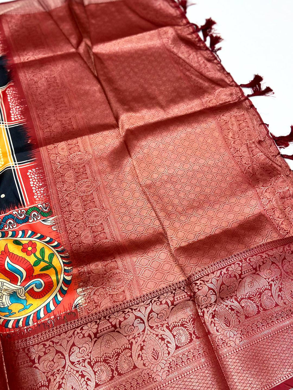 Radiant Bandhej Printed Banarasi Saree