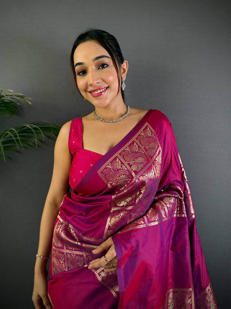 Wine Majesty Soft Silk Saree