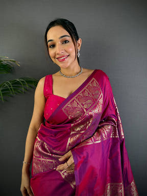 Wine Majesty Soft Silk Saree