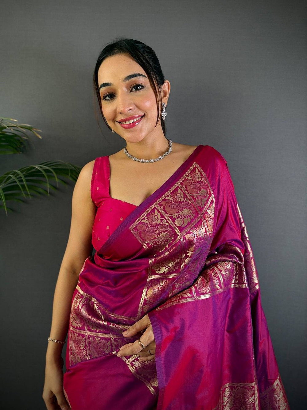 Wine Majesty Soft Silk Saree