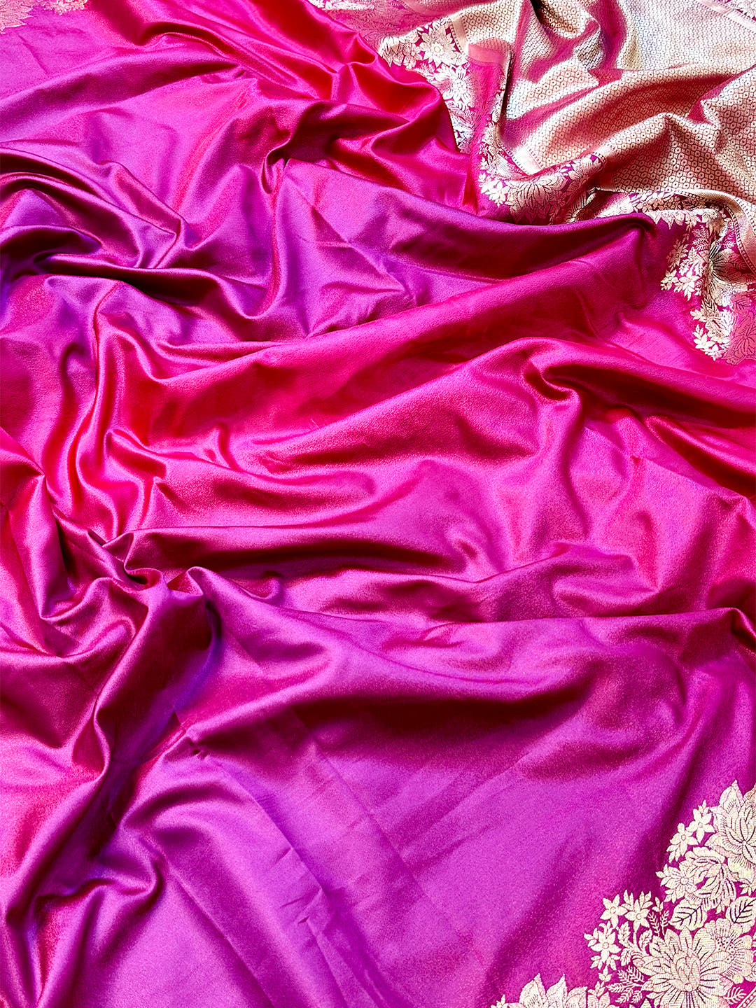Vibrant Ombre Weaving Mashru Silk Saree
