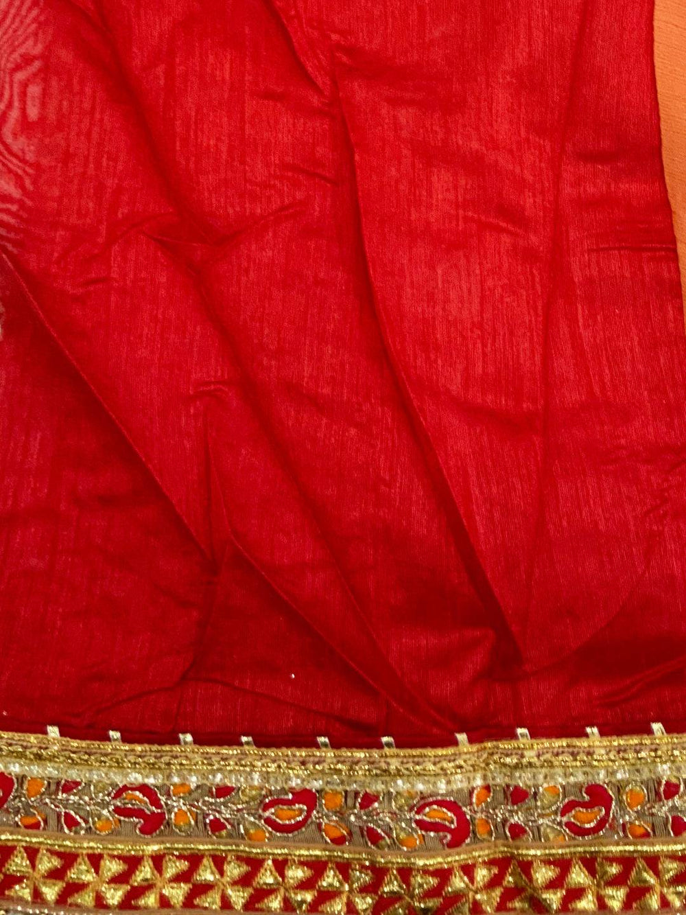 Elegance Bandhej Print Chinnon Foil Saree