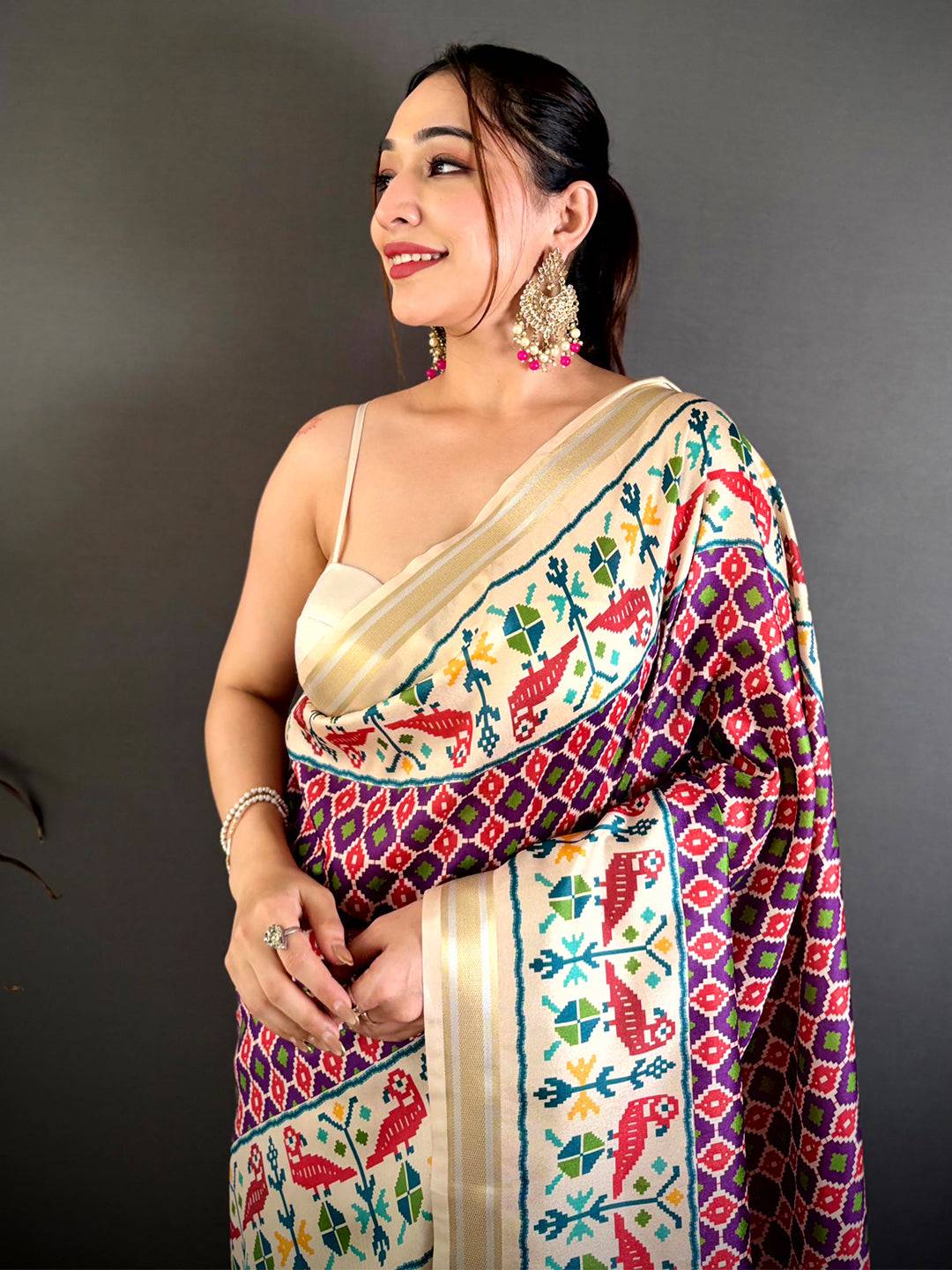 Regal Ikkat Soft Kanchi Silk Saree