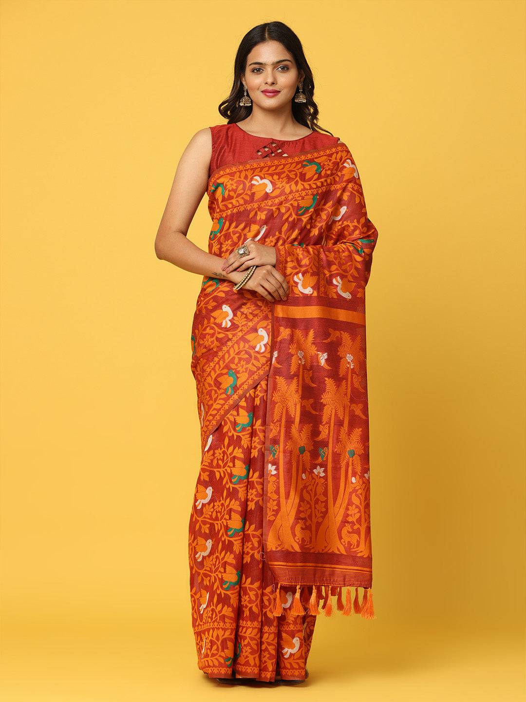  Dhakai Jamdani Cotton Silk Saree