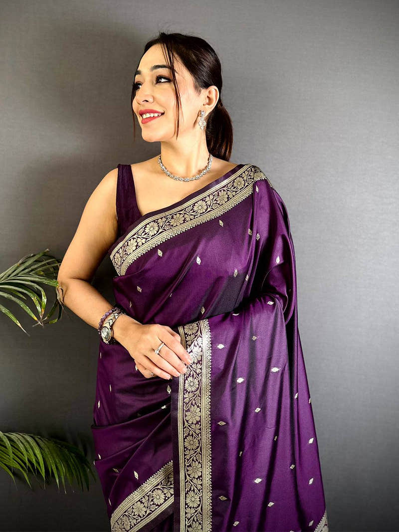 Magenta Celebrity Wear Kanjivaram Saree