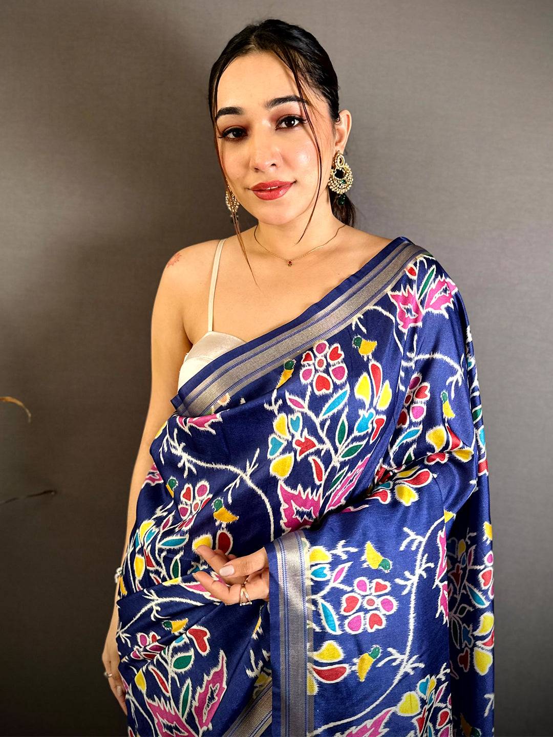 Radiant Gold Lakda Patta Kalamkari Saree