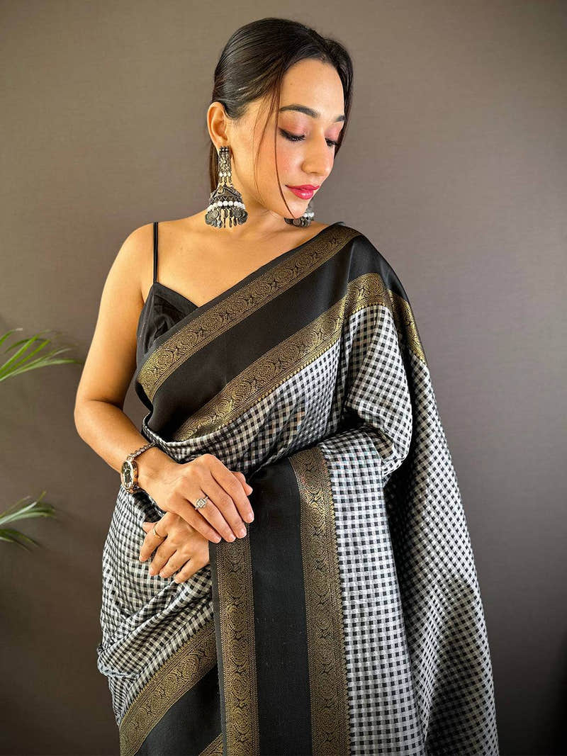 Exclusive Gold Zari Katan Silk Saree