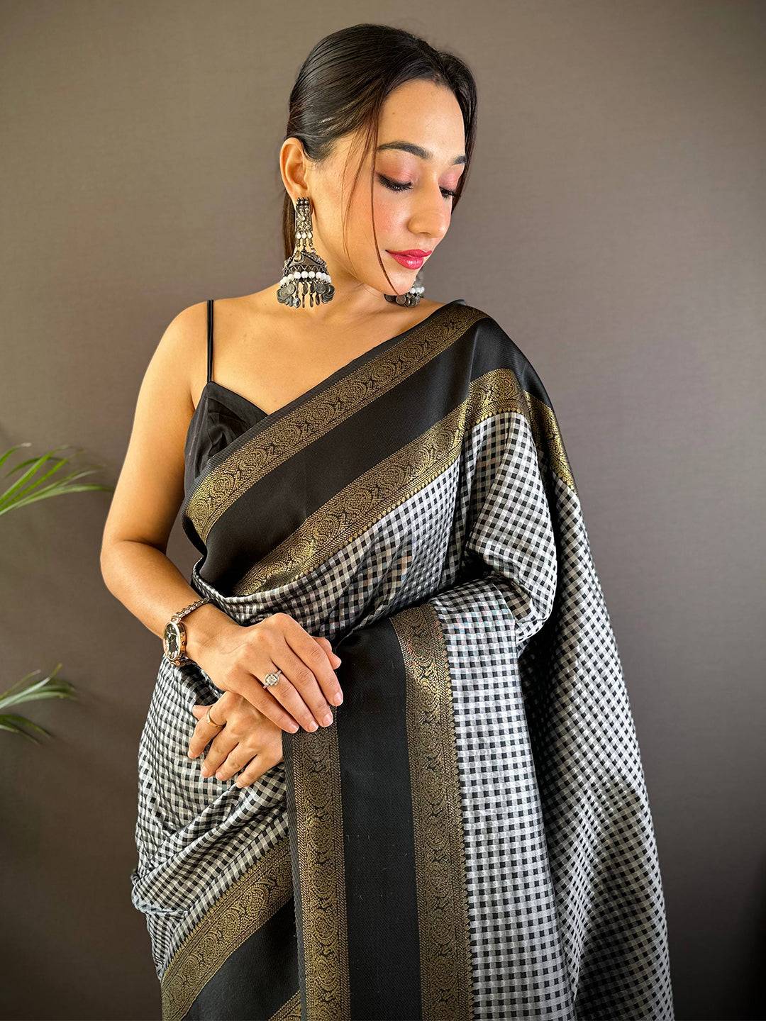 Exclusive Gold Zari Katan Silk Saree