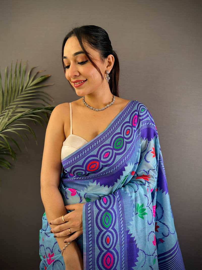 Heritage Dhakai Jamdani Cotton Silk Saree