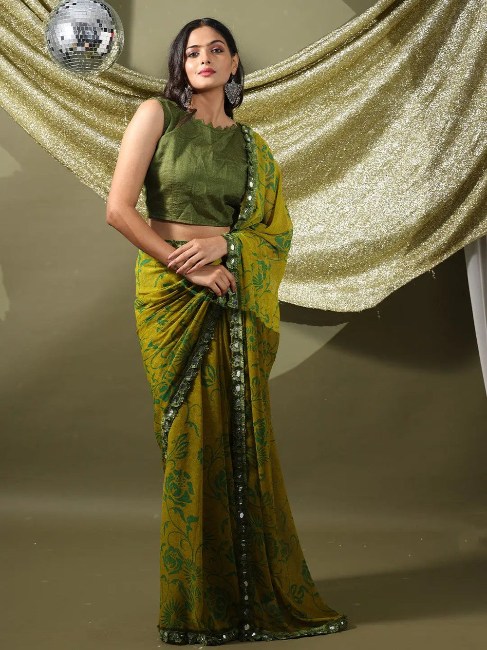Soft Georgette Multi Colored Party Wear Designer Saree