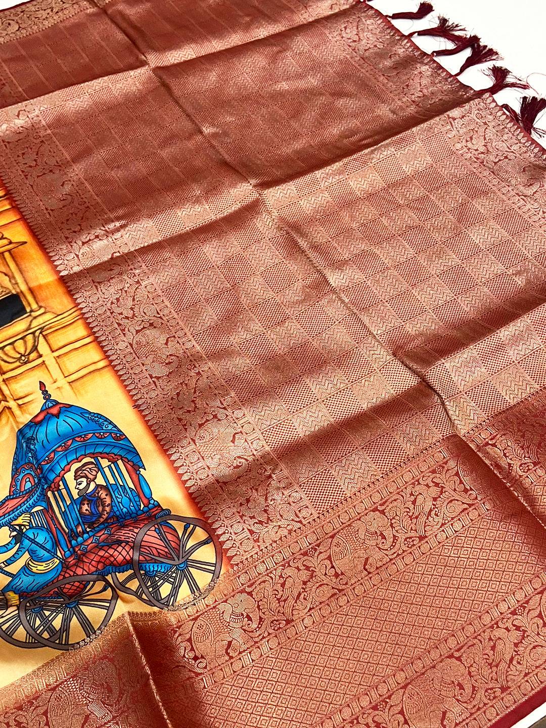 Majestic Soft Banarasi Silk Digital Print Saree