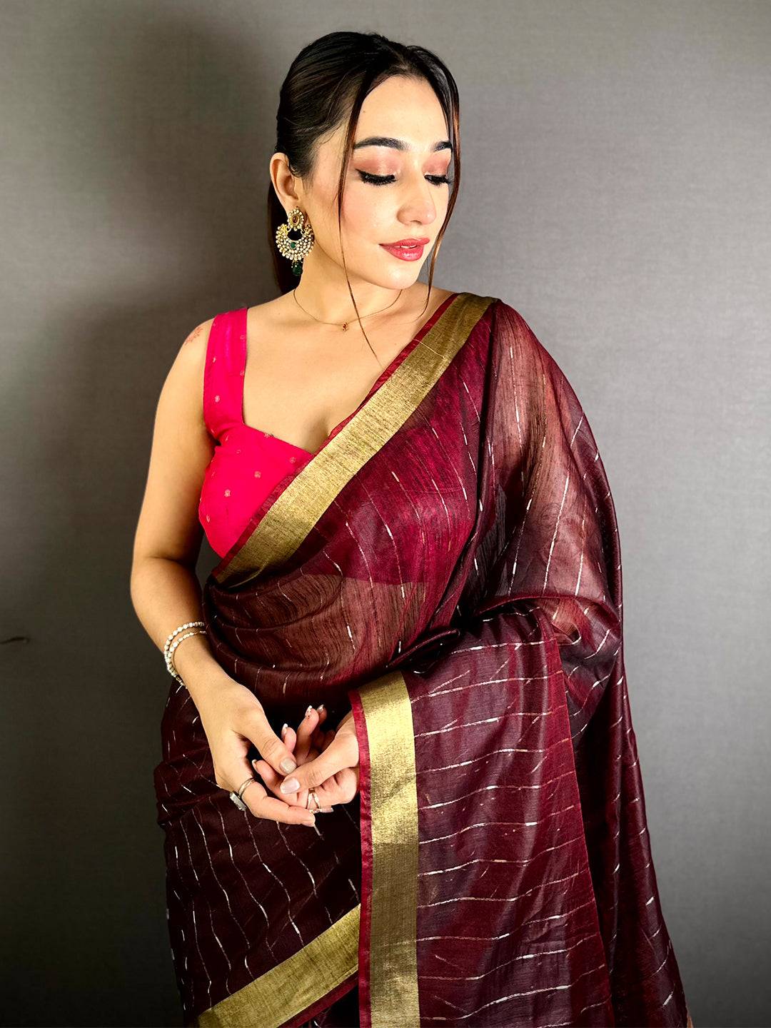 Radiance Floral Jacquard Rich Pallu Saree