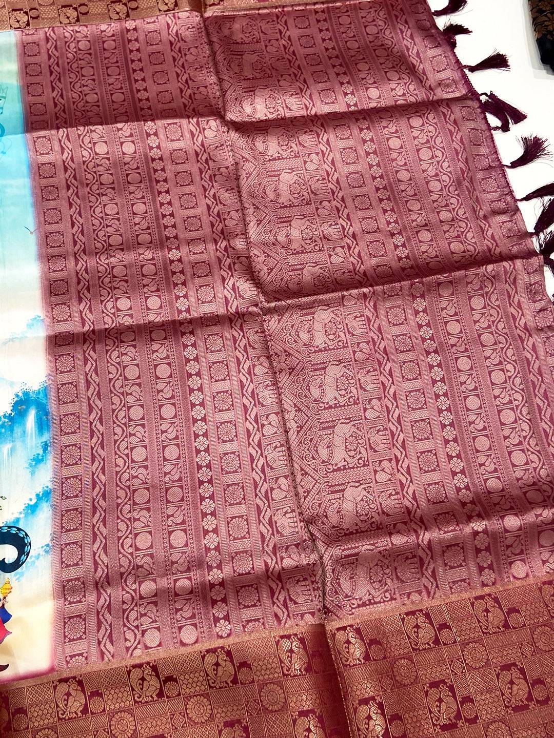 Heritage Soft Banarasi Silk Digital Print Saree