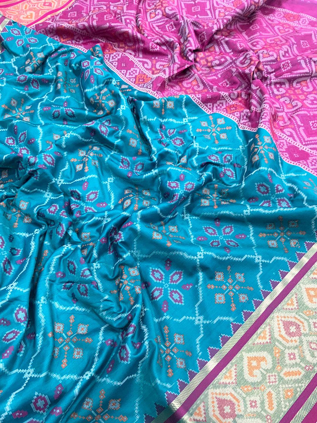 Vibrant Pochampally Patola Silk Saree