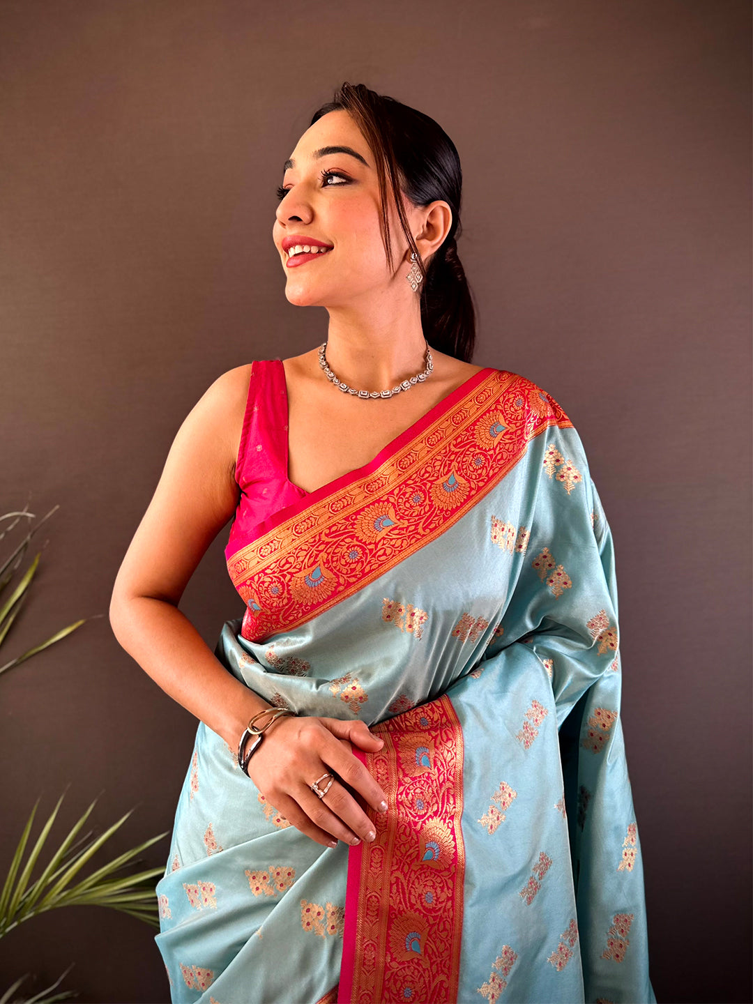 Sky Blue Soft Silk Kanjivaram Saree