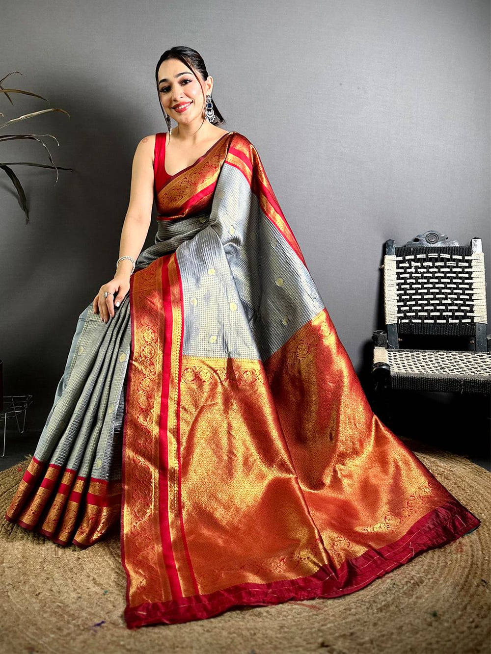 Radiant Banarasi Katan Contrast Border Saree