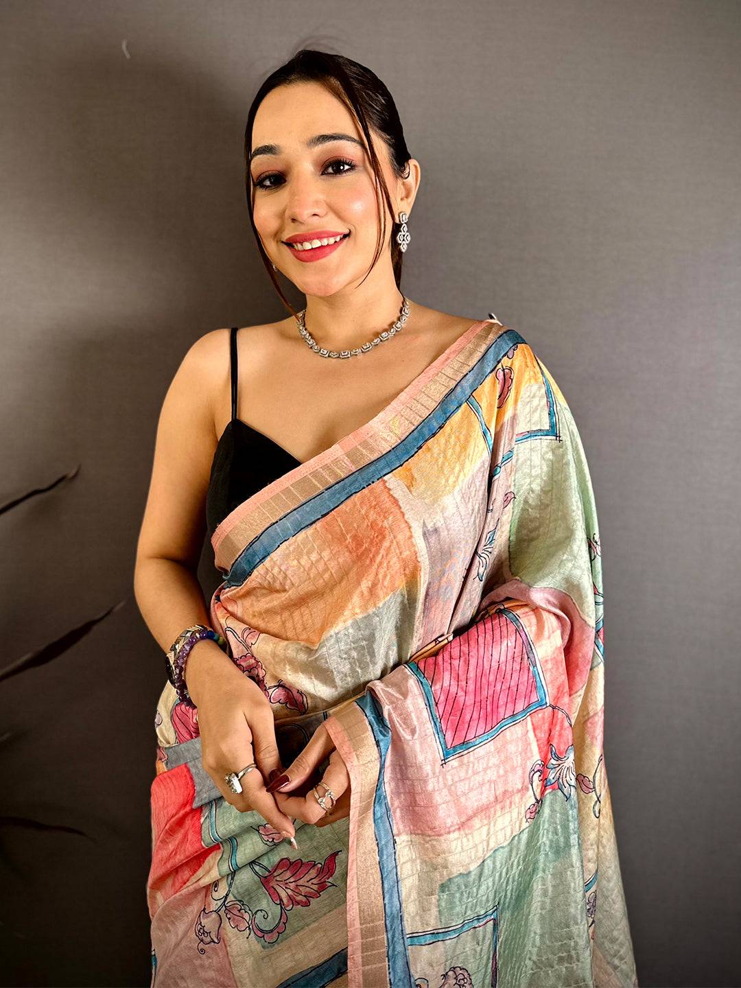 Royal Ghicha Weave Kalamkari Saree