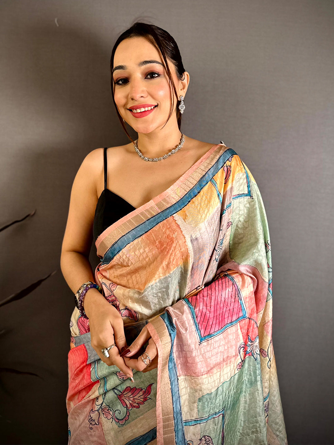 Royal Ghicha Weave Kalamkari Saree