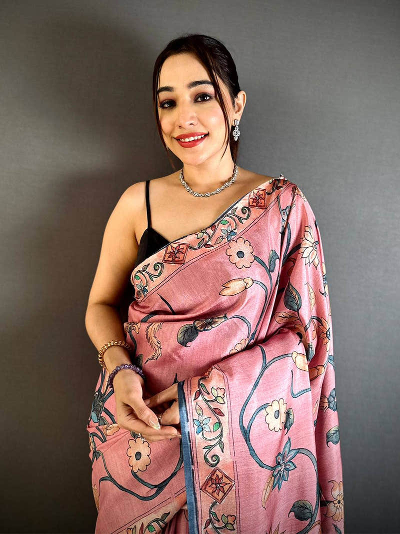 Opulent Pastel Kalamkari Saree