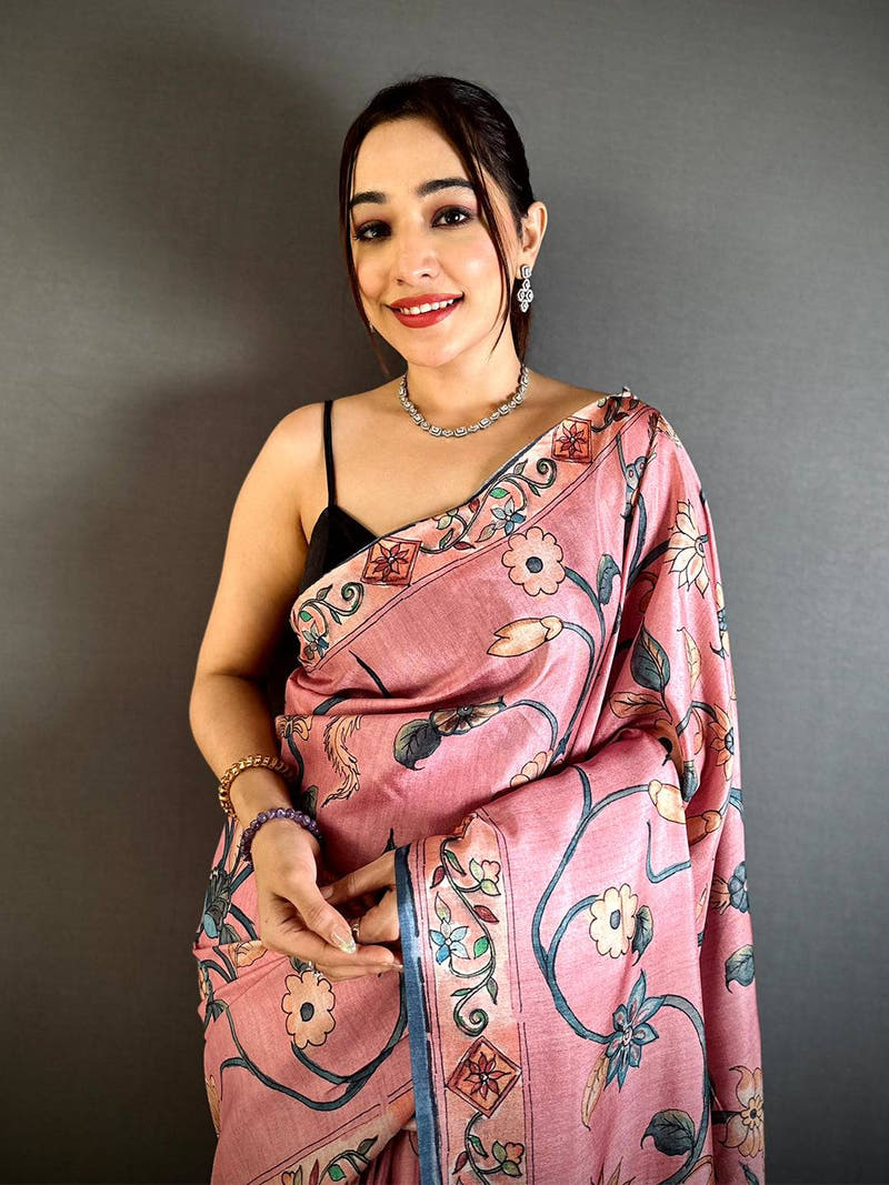 Opulent Pastel Kalamkari Saree
