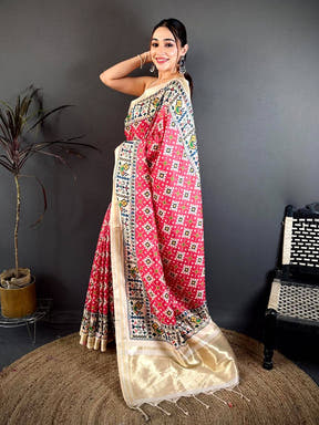Elegant Soft Kanchi Silk Digital Patola Saree