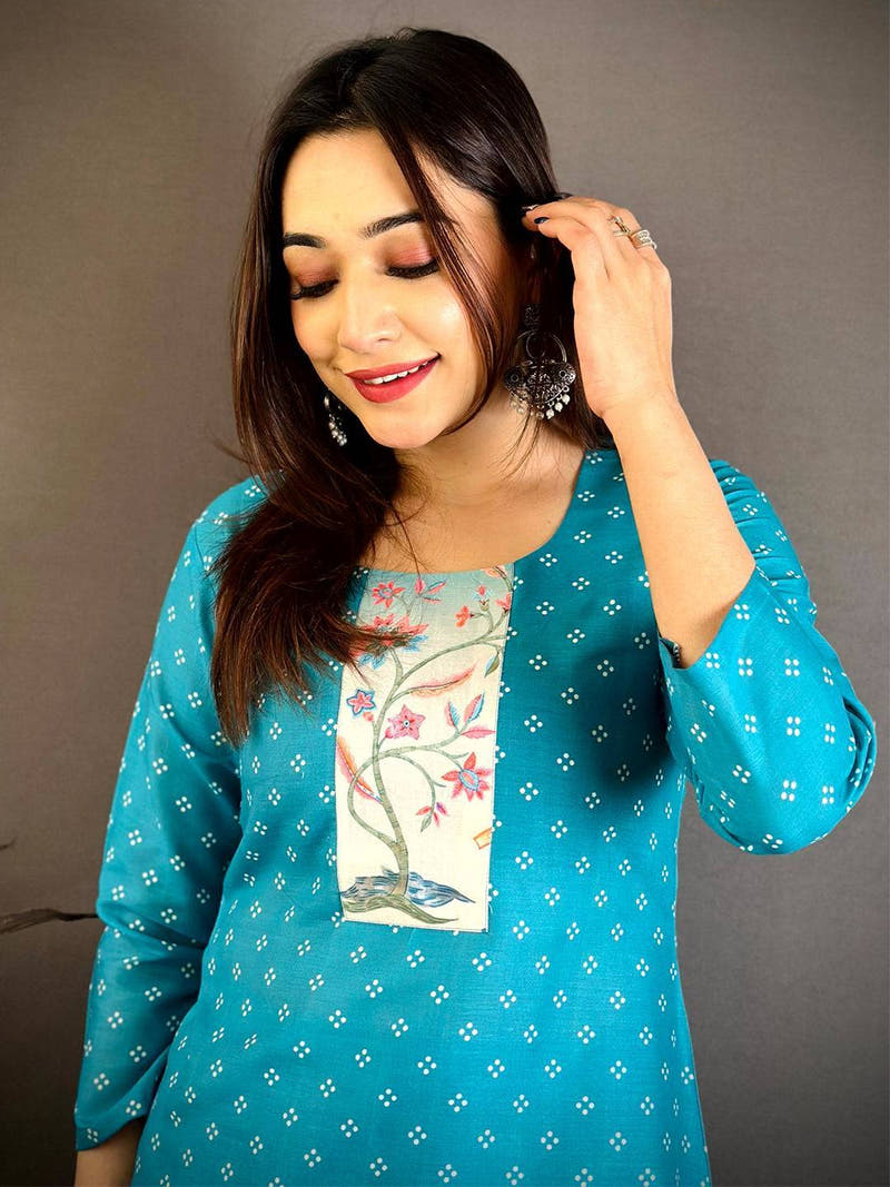 Elegant Sambhavi Print Mul Cotton Kurti