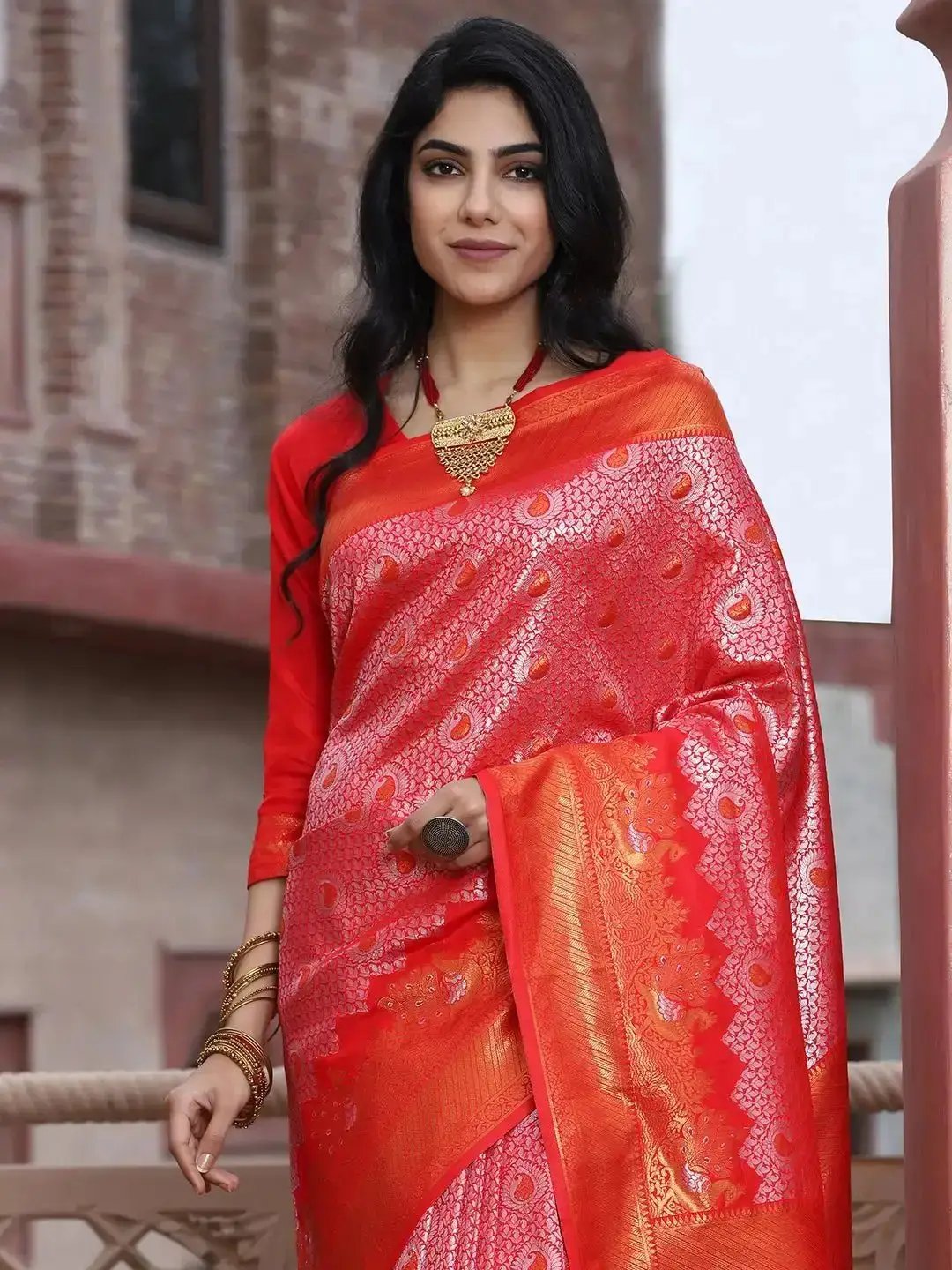 Kanjivaram Silk Saree with Zari Work 