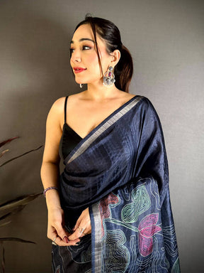 Regal Tussar Ghicha Katha Art Saree