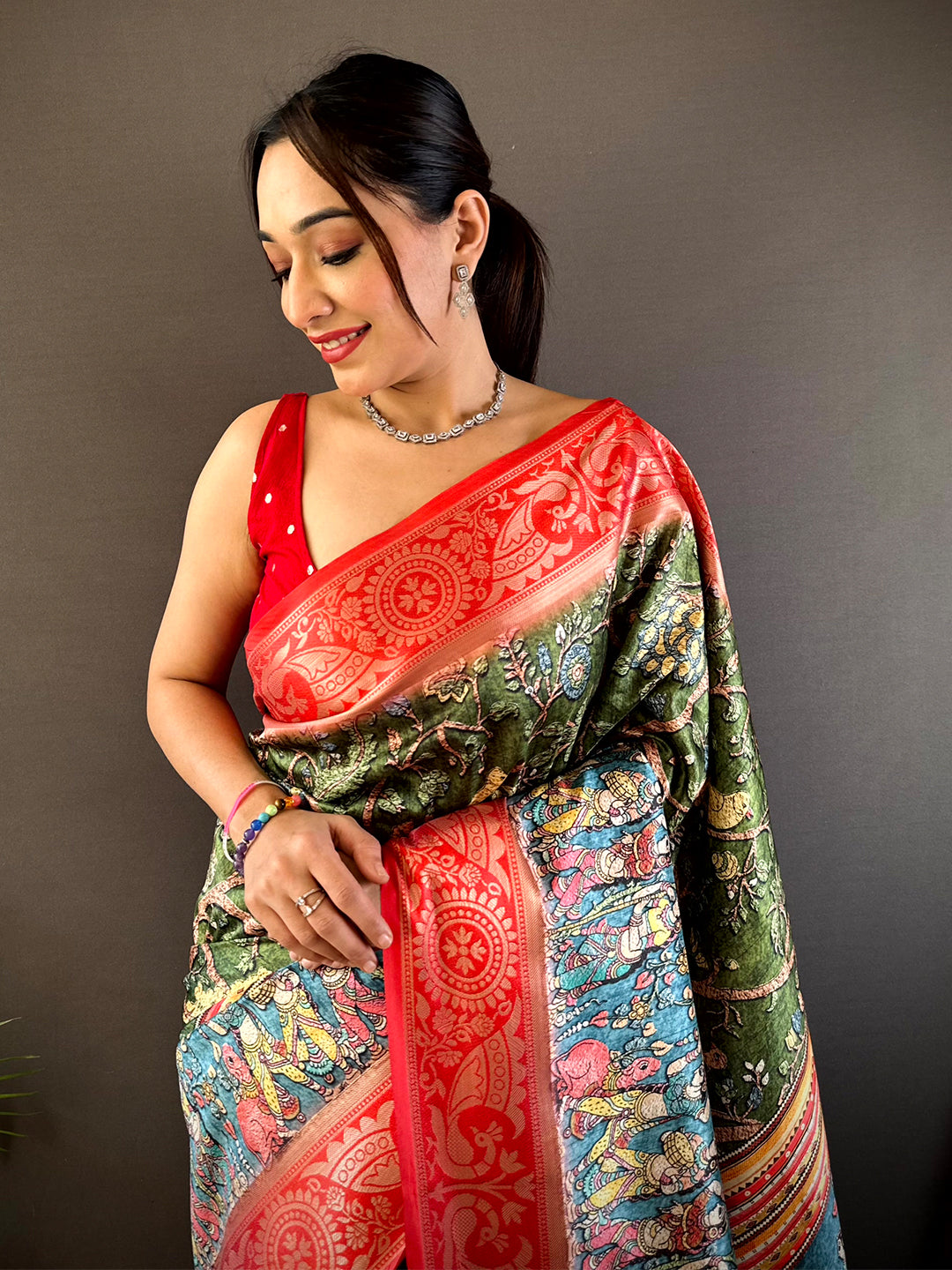 Green Yevla Pathani Soft Silk Saree