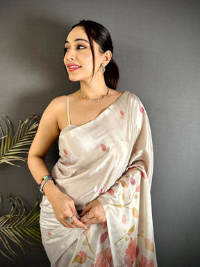 Majestic Soft Chinnon Chiffon Floral Saree