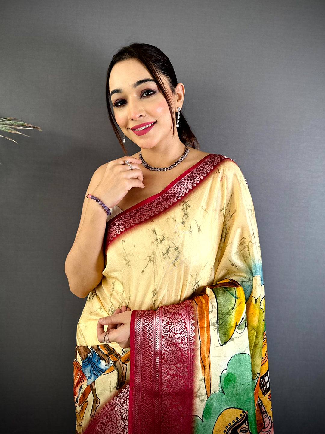 Stylish Self Zari Chex Viscose Dola Saree
