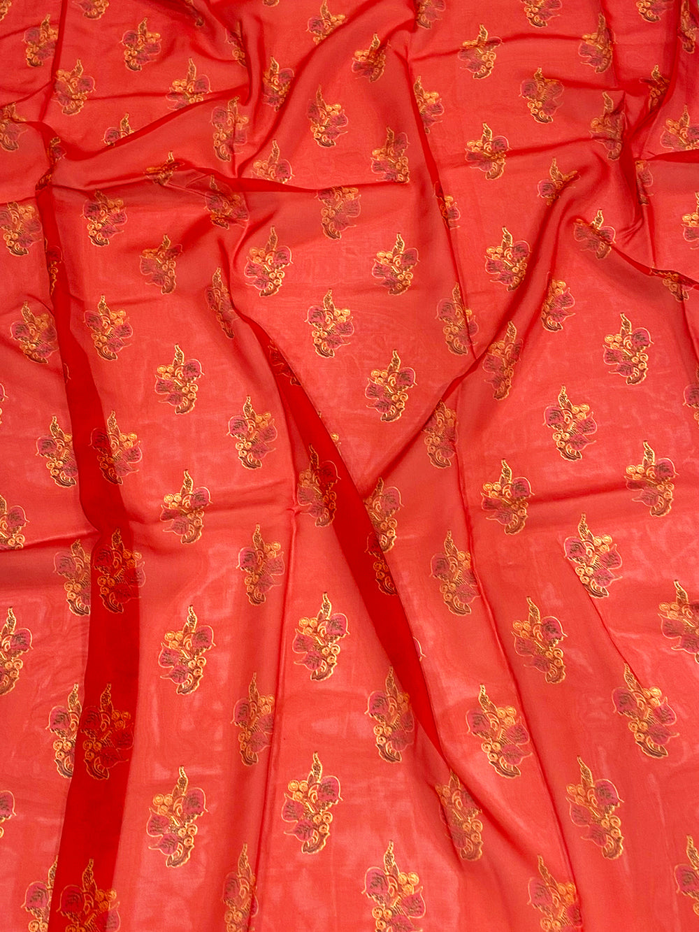 Ethereal Blue Floral Tebi Silk Saree