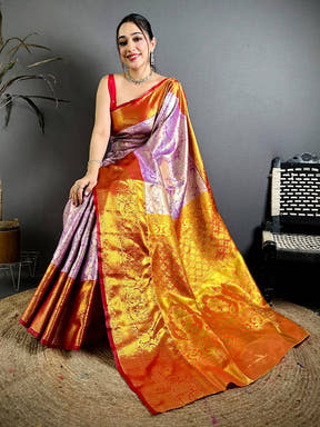 Stylish Dharmavaram Zari Woven Pattu Saree