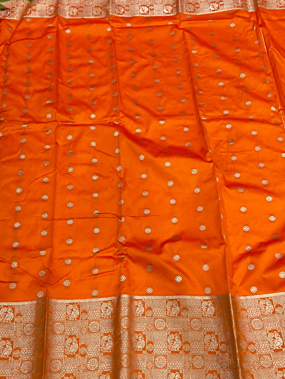 Majestic Orange Kanjivaram Silk Saree