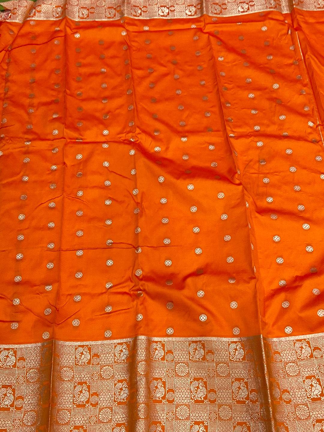 Majestic Orange Kanjivaram Silk Saree