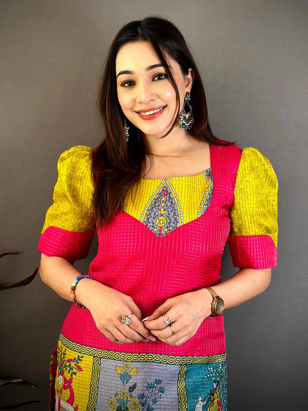 Classic Kota Doriya Round Neck Kurti