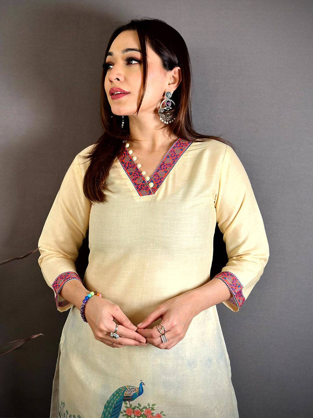 Elegant Mughal Butta Cotton Kurti