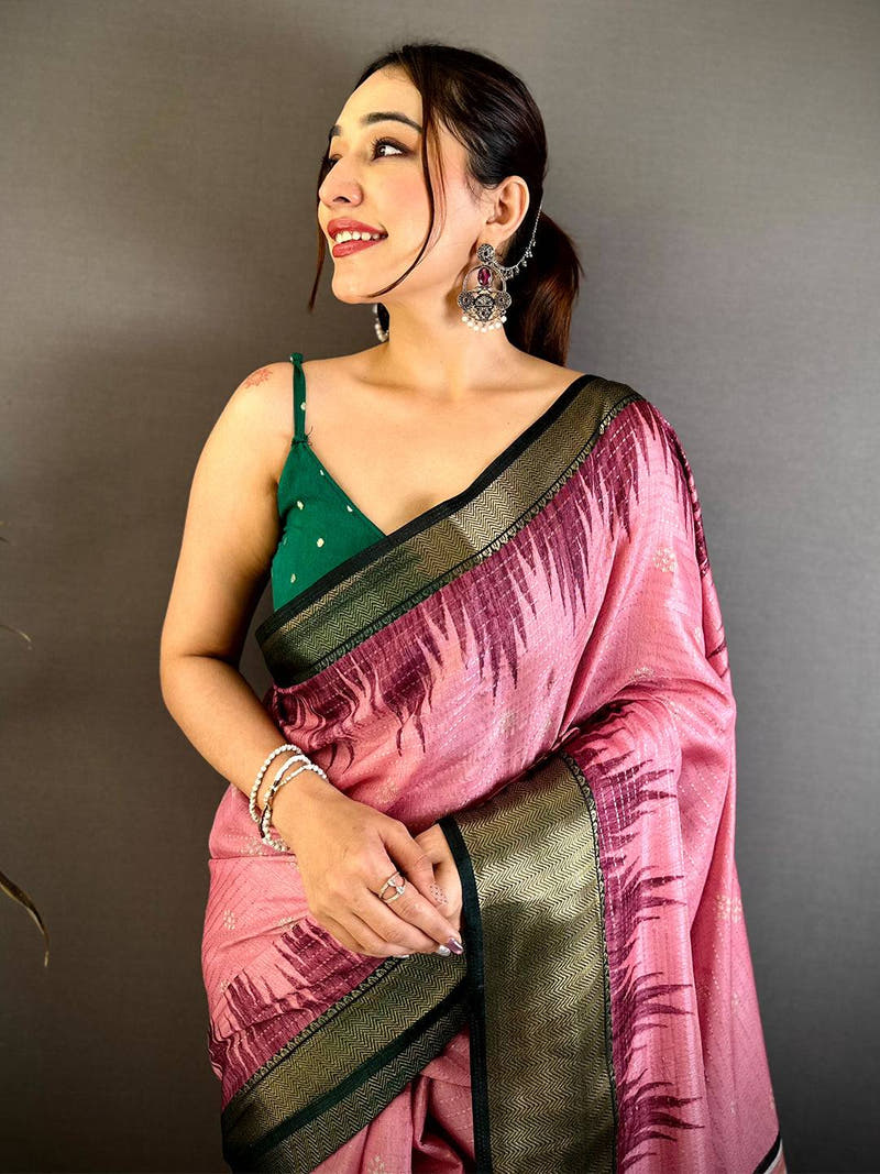Radiant Soft Dola Self Zari Katha Weaving Saree