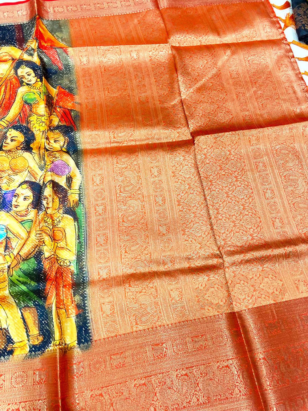 Graceful Banarasi Silk Kalamkari Pattern Saree
