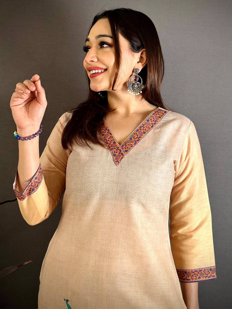 Elegant Mughal V Neck Kurti