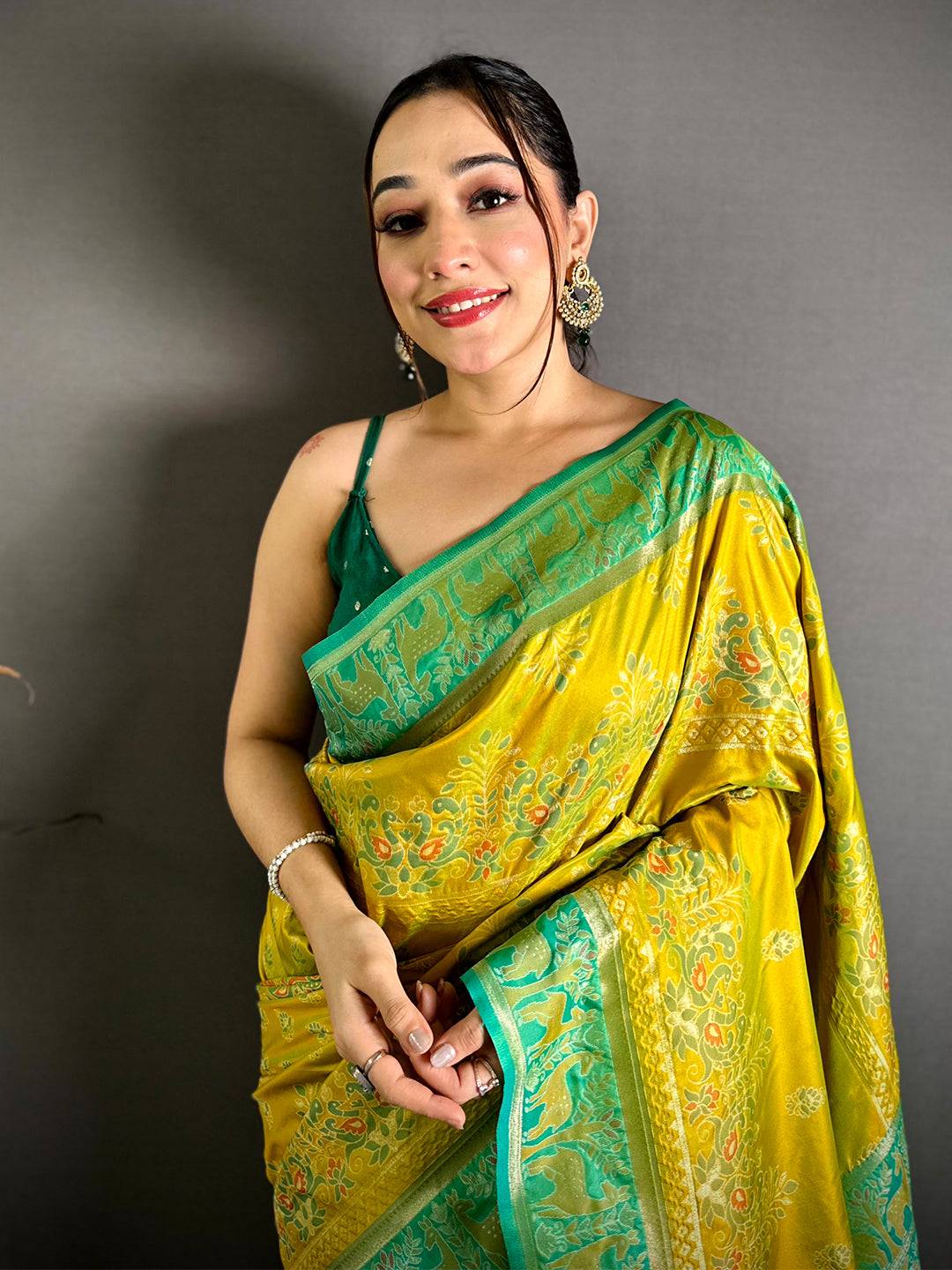 Exclusive Ikkat Pashmina Resham Soft Silk Saree