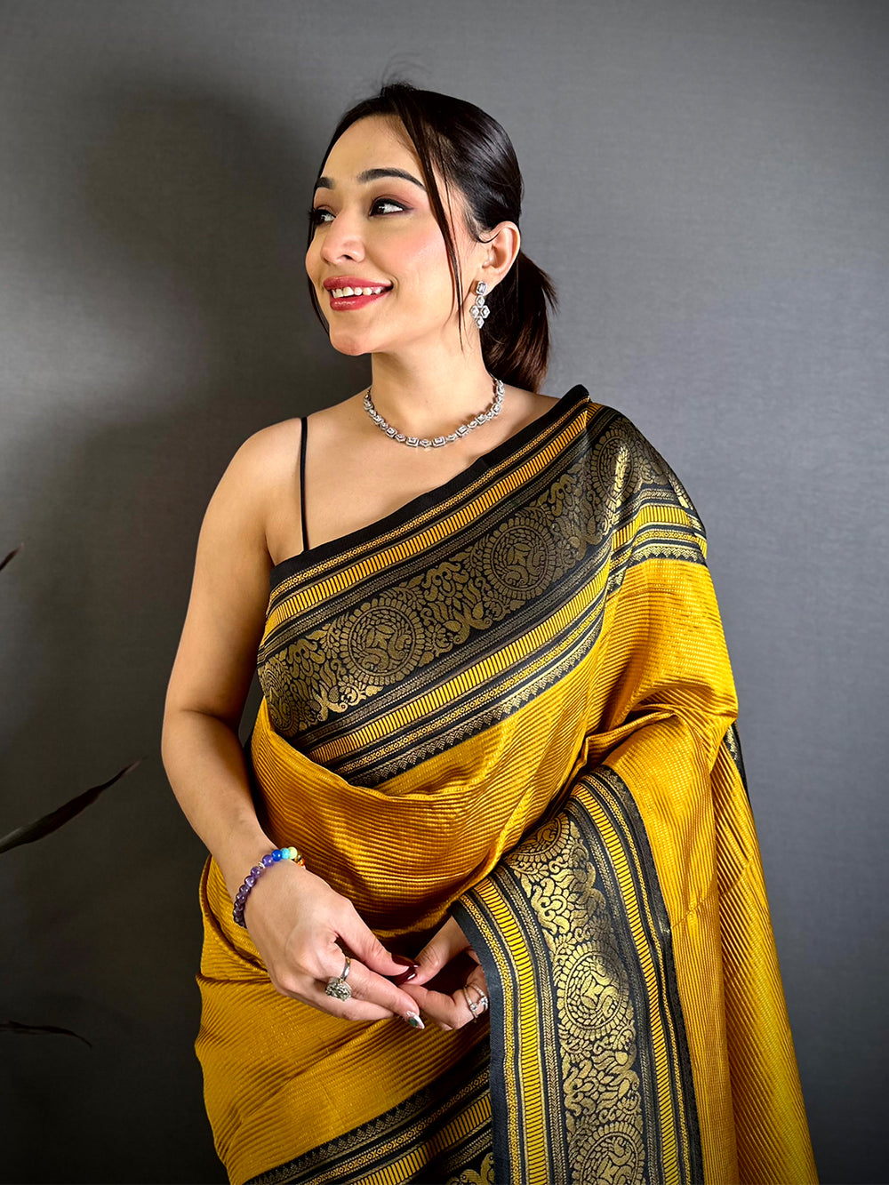Opulent Copper Weave Katan Silk Saree