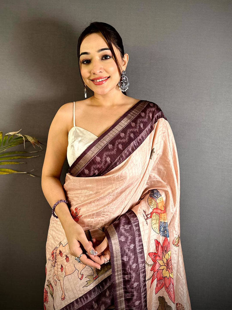 Opulent Slub Ghicha Tussar Saree


