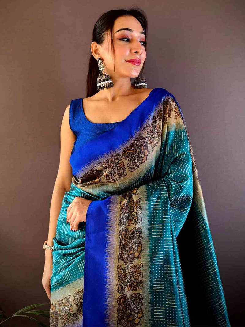 Rama Soft Silk Kalamkari Pallu Saree