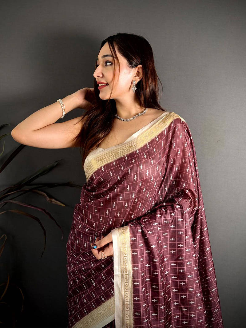 Multicolour Kalamkari Pallu Soft Silk Saree

